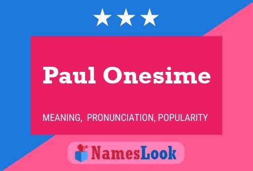 Poster del nome Paul Onesime