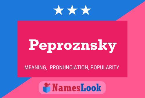 Poster del nome Peproznsky