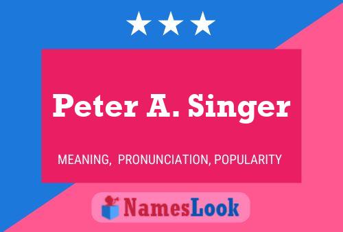 Poster del nome Peter A. Singer