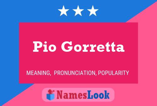 Poster del nome Pio Gorretta