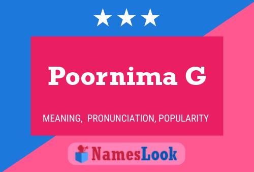 Poster del nome Poornima G