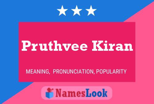 Poster del nome Pruthvee Kiran