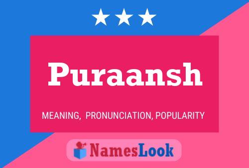 Poster del nome Puraansh