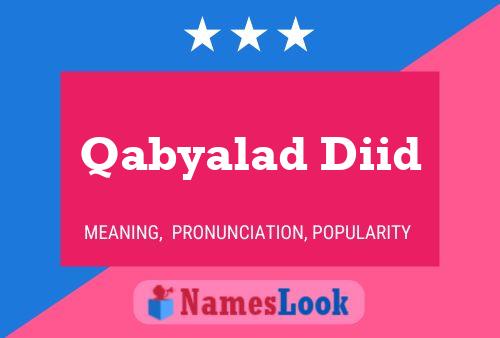 Poster del nome Qabyalad Diid