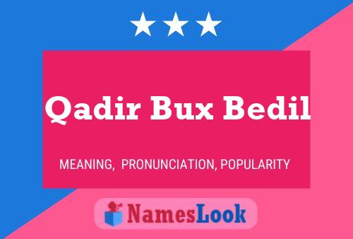 Poster del nome Qadir Bux Bedil