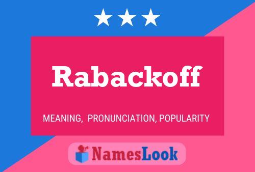 Poster del nome Rabackoff