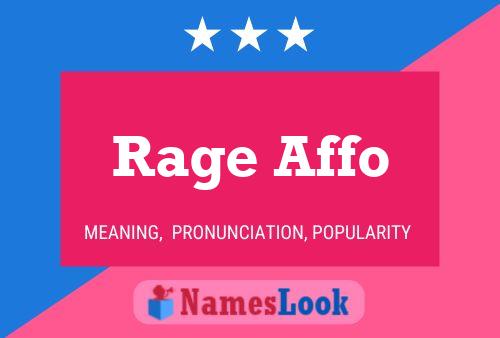 Poster del nome Rage Affo