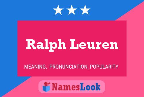 Poster del nome Ralph Leuren