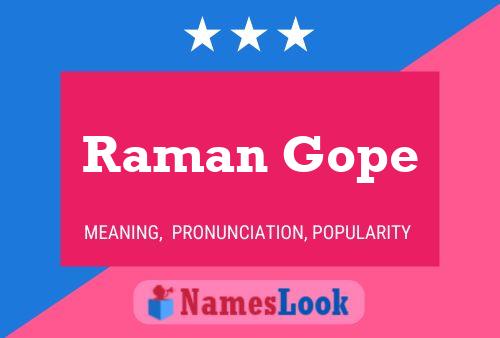 Poster del nome Raman Gope