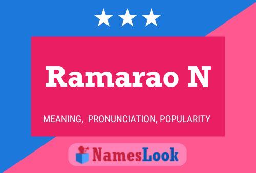 Poster del nome Ramarao N