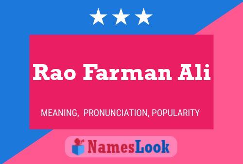 Poster del nome Rao Farman Ali