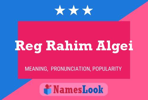 Poster del nome Reg Rahim Algei