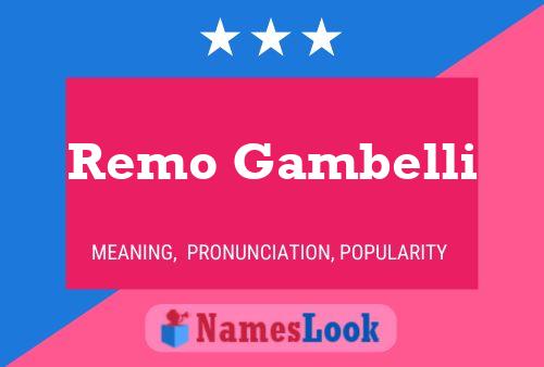 Poster del nome Remo Gambelli