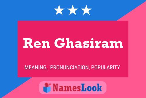 Poster del nome Ren Ghasiram