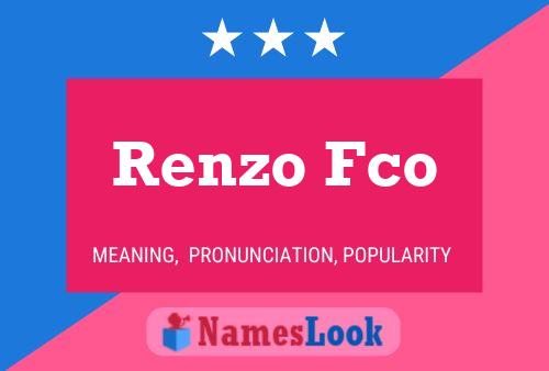 Poster del nome Renzo Fco