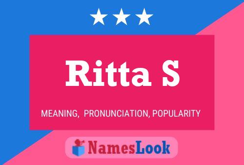 Poster del nome Ritta S