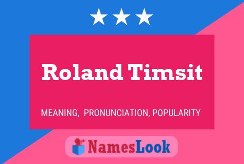 Poster del nome Roland Timsit