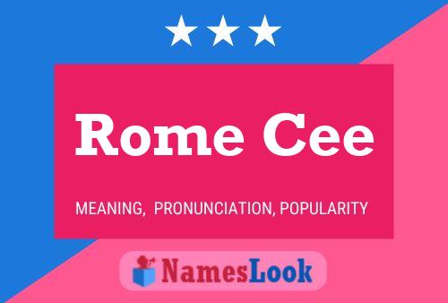 Poster del nome Rome Cee