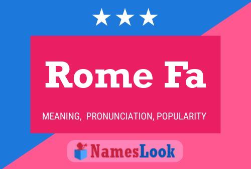 Poster del nome Rome Fa