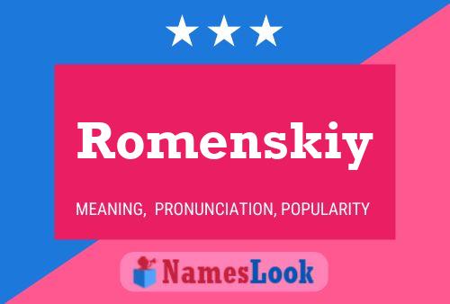 Poster del nome Romenskiy