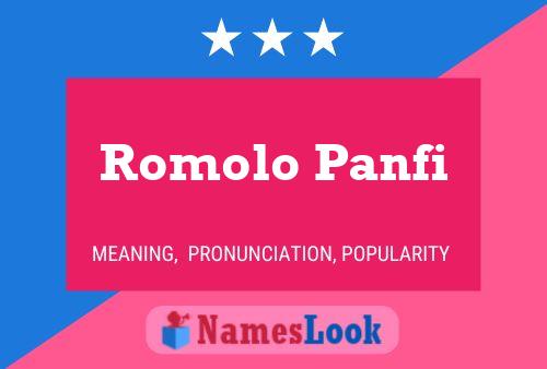 Poster del nome Romolo Panfi