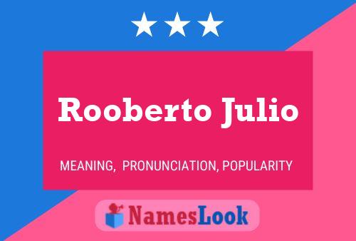 Poster del nome Rooberto Julio