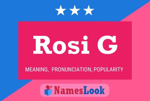 Poster del nome Rosi G