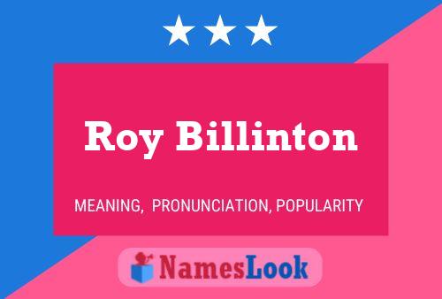 Poster del nome Roy Billinton