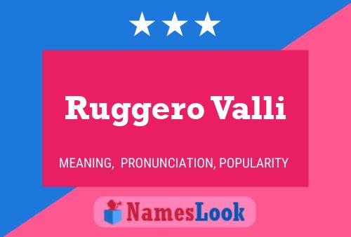 Poster del nome Ruggero Valli