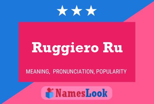 Poster del nome Ruggiero Ru