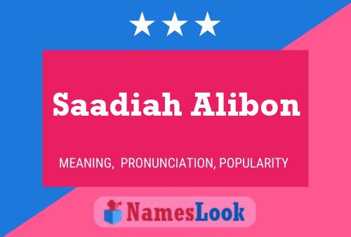 Poster del nome Saadiah Alibon