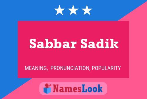 Poster del nome Sabbar Sadik