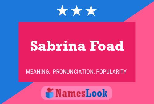 Poster del nome Sabrina Foad