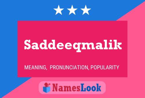 Poster del nome Saddeeqmalik