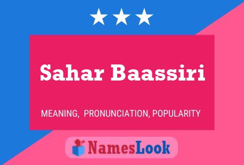 Poster del nome Sahar Baassiri