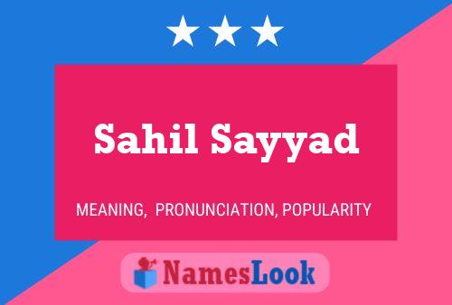 Poster del nome Sahil Sayyad