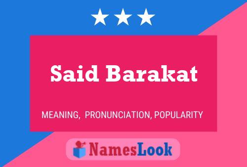 Poster del nome Said Barakat