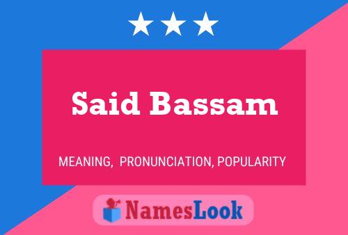 Poster del nome Said Bassam