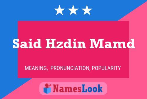 Poster del nome Said Hzdin Mamd