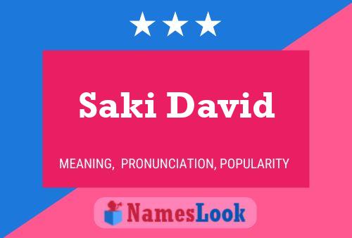 Poster del nome Saki David