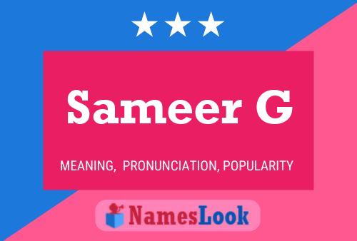 Poster del nome Sameer G