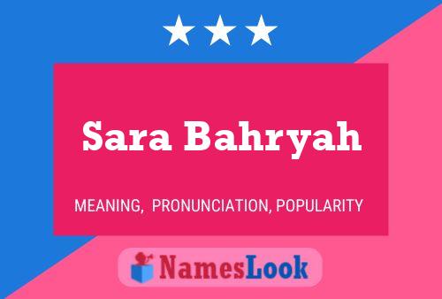 Poster del nome Sara Bahryah