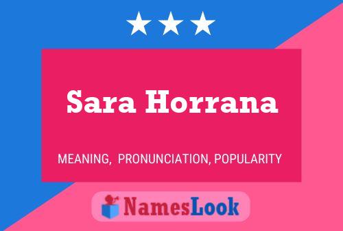 Poster del nome Sara Horrana