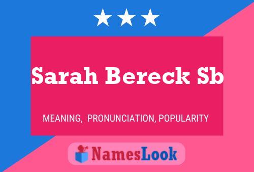 Poster del nome Sarah Bereck Sb