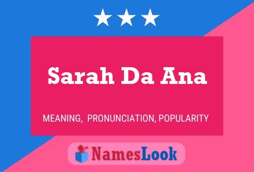 Poster del nome Sarah Da Ana