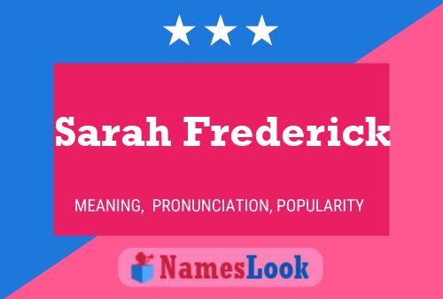 Poster del nome Sarah Frederick