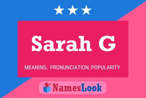 Poster del nome Sarah G