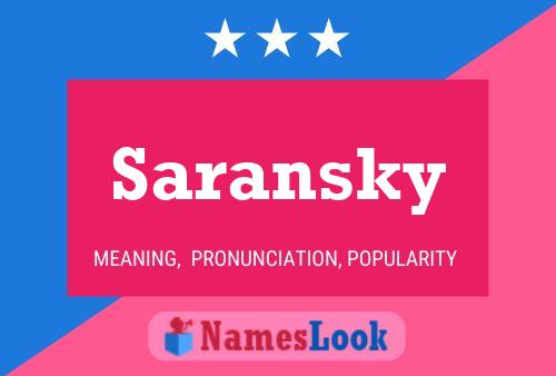 Poster del nome Saransky