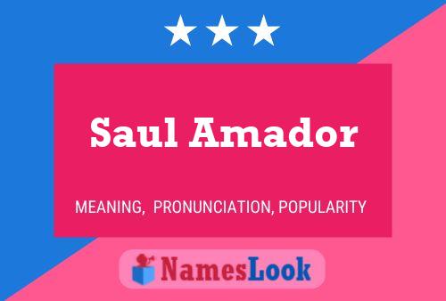 Poster del nome Saul Amador