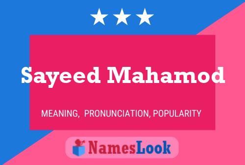 Poster del nome Sayeed Mahamod